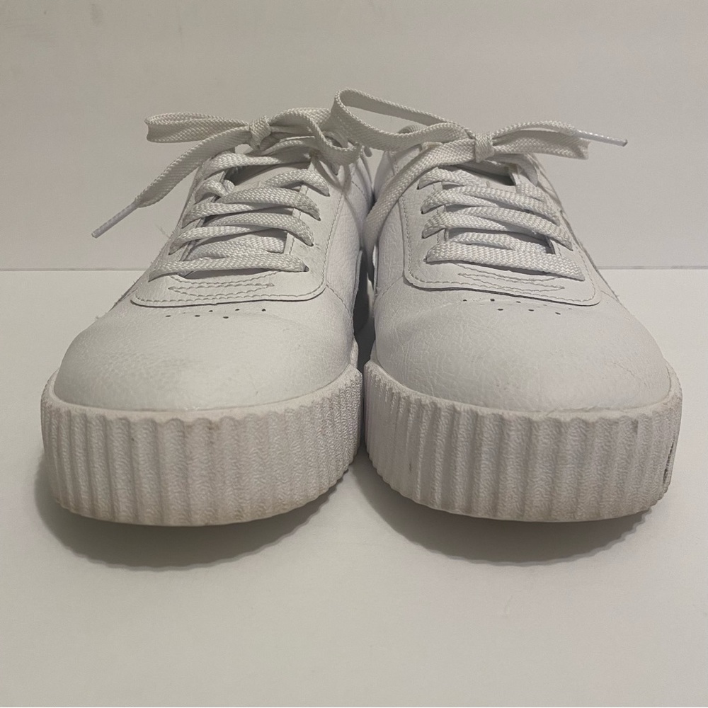 PUMA Carina Soft Foam White Sneakers Lace Up Shoes Optimal Comfort Size 8.5 - Picture 7 of 13